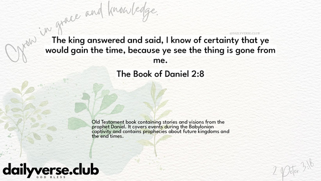 Bible Verse Wallpaper 2:8 from The Book of Daniel