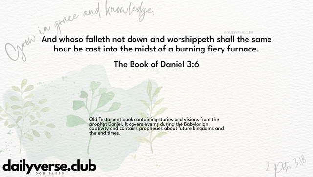 Bible Verse Wallpaper 3:6 from The Book of Daniel