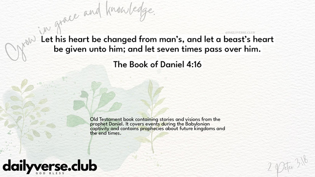 Bible Verse Wallpaper 4:16 from The Book of Daniel