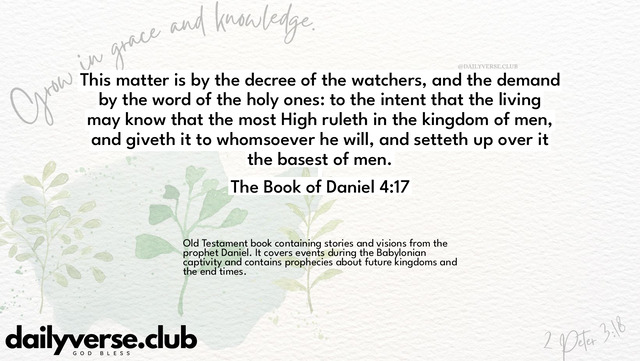 Bible Verse Wallpaper 4:17 from The Book of Daniel