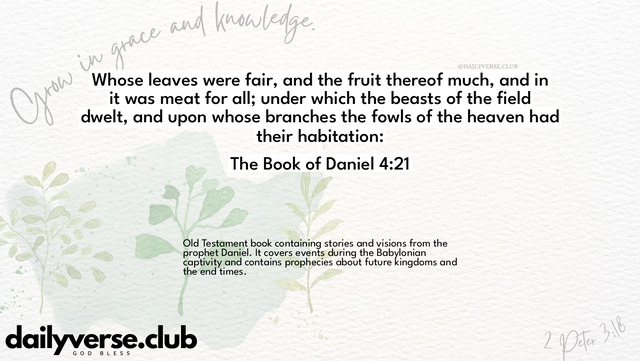 Bible Verse Wallpaper 4:21 from The Book of Daniel