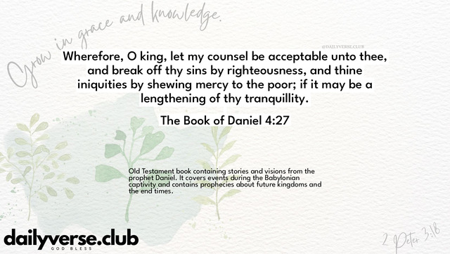 Bible Verse Wallpaper 4:27 from The Book of Daniel