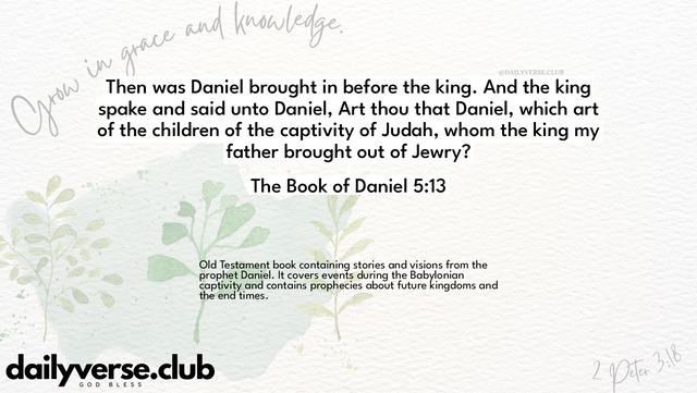 Bible Verse Wallpaper 5:13 from The Book of Daniel