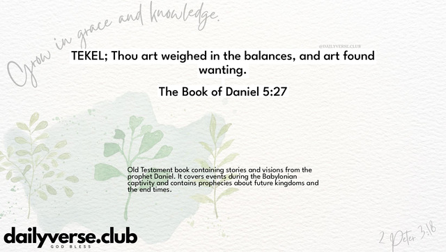 Bible Verse Wallpaper 5:27 from The Book of Daniel
