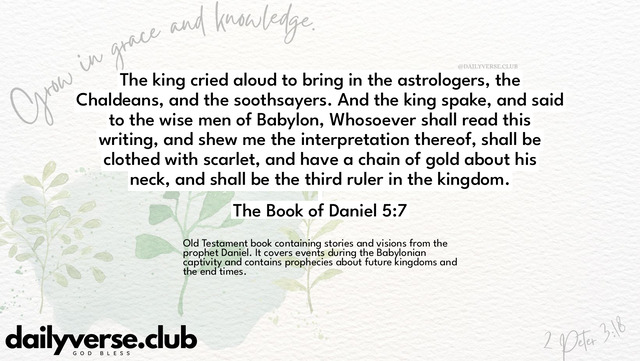 Bible Verse Wallpaper 5:7 from The Book of Daniel