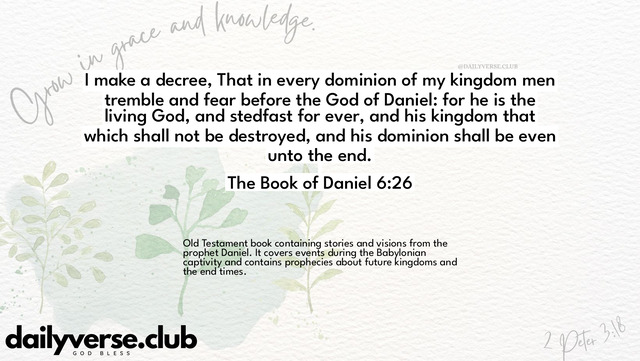 Bible Verse Wallpaper 6:26 from The Book of Daniel