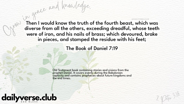 Bible Verse Wallpaper 7:19 from The Book of Daniel