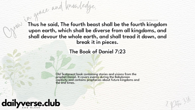 Bible Verse Wallpaper 7:23 from The Book of Daniel
