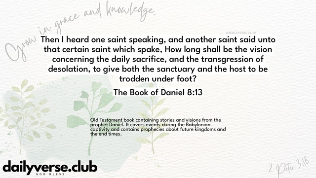 Bible Verse Wallpaper 8:13 from The Book of Daniel