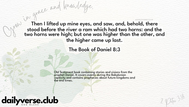 Bible Verse Wallpaper 8:3 from The Book of Daniel