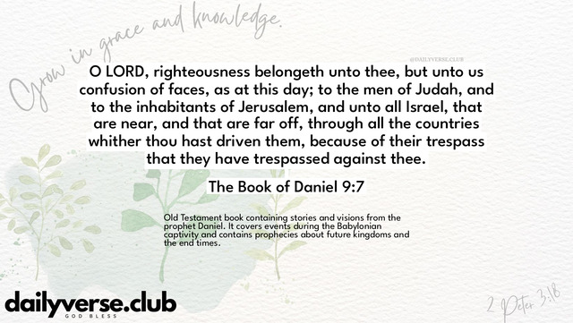 Bible Verse Wallpaper 9:7 from The Book of Daniel