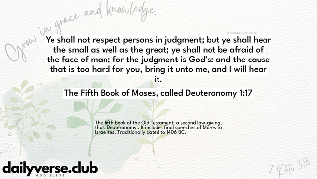 Bible Verse Wallpaper 1:17 from The Fifth Book of Moses, called Deuteronomy