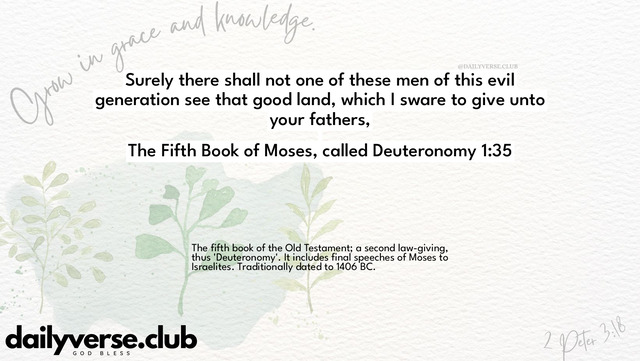 Bible Verse Wallpaper 1:35 from The Fifth Book of Moses, called Deuteronomy
