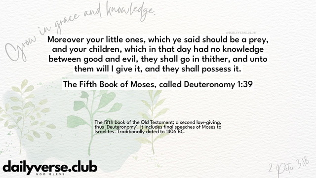 Bible Verse Wallpaper 1:39 from The Fifth Book of Moses, called Deuteronomy