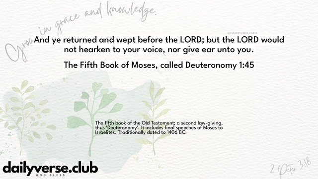 Bible Verse Wallpaper 1:45 from The Fifth Book of Moses, called Deuteronomy