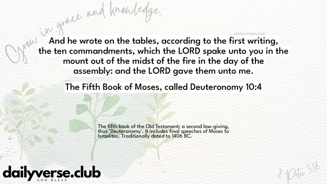 Bible Verse Wallpaper 10:4 from The Fifth Book of Moses, called Deuteronomy