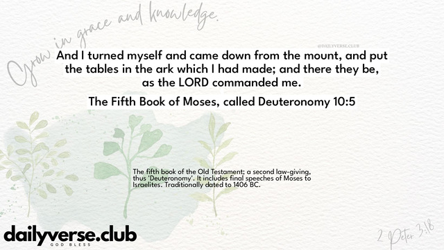Bible Verse Wallpaper 10:5 from The Fifth Book of Moses, called Deuteronomy