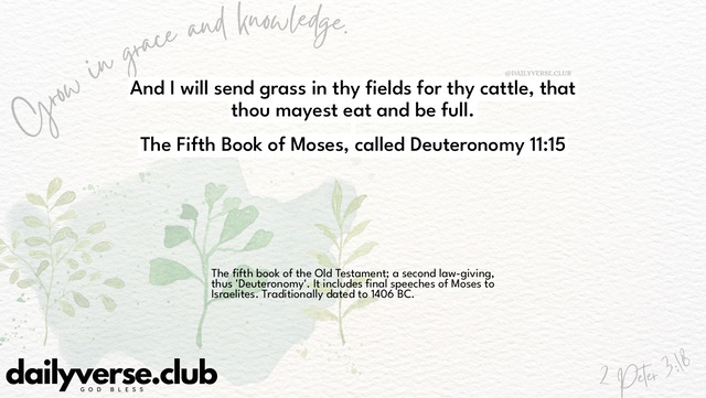 Bible Verse Wallpaper 11:15 from The Fifth Book of Moses, called Deuteronomy