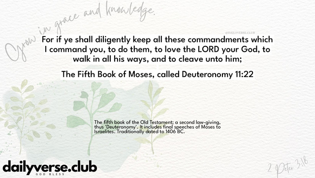 Bible Verse Wallpaper 11:22 from The Fifth Book of Moses, called Deuteronomy