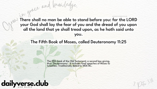 Bible Verse Wallpaper 11:25 from The Fifth Book of Moses, called Deuteronomy