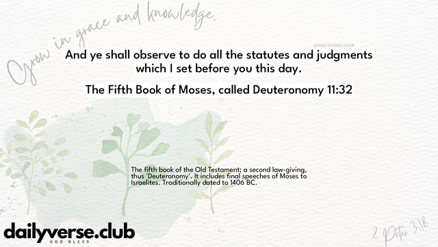 Bible Verse Wallpaper 11:32 from The Fifth Book of Moses, called Deuteronomy