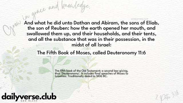Bible Verse Wallpaper 11:6 from The Fifth Book of Moses, called Deuteronomy