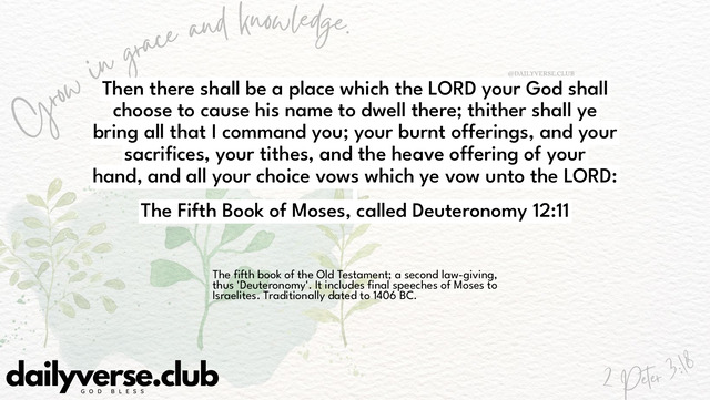 Bible Verse Wallpaper 12:11 from The Fifth Book of Moses, called Deuteronomy