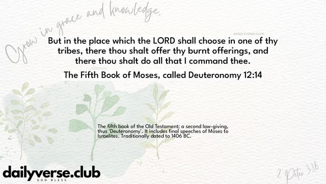 Bible Verse Wallpaper 12:14 from The Fifth Book of Moses, called Deuteronomy