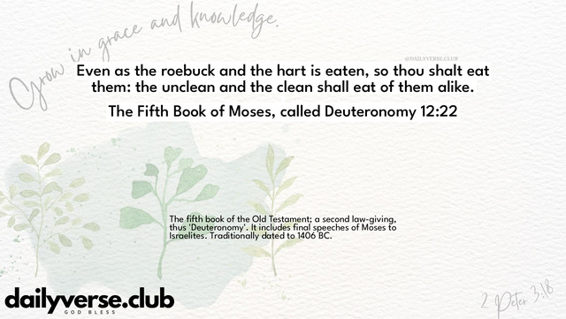 Bible Verse Wallpaper 12:22 from The Fifth Book of Moses, called Deuteronomy