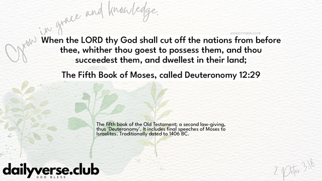 Bible Verse Wallpaper 12:29 from The Fifth Book of Moses, called Deuteronomy