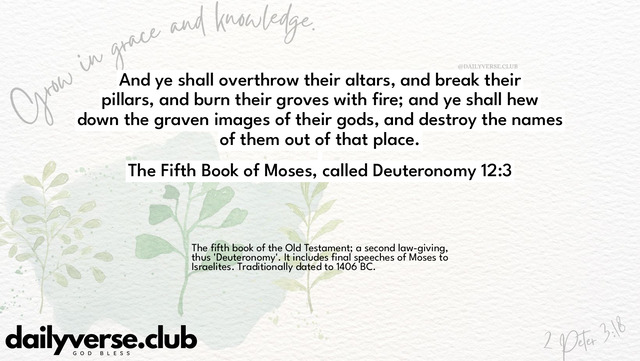 Bible Verse Wallpaper 12:3 from The Fifth Book of Moses, called Deuteronomy