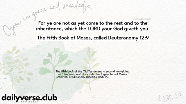 Bible Verse Wallpaper 12:9 from The Fifth Book of Moses, called Deuteronomy