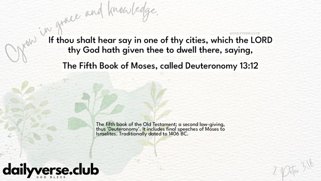 Bible Verse Wallpaper 13:12 from The Fifth Book of Moses, called Deuteronomy