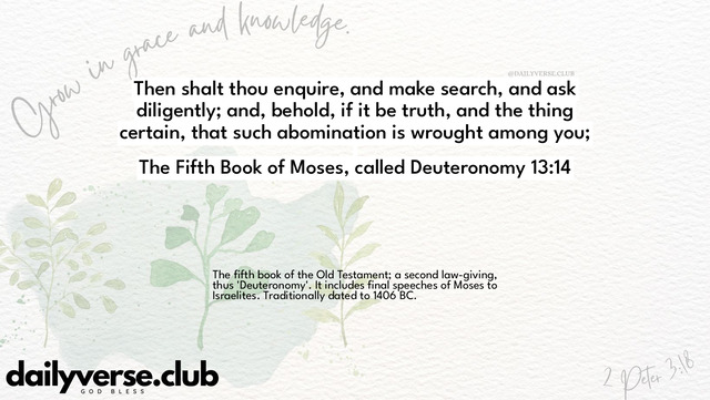 Bible Verse Wallpaper 13:14 from The Fifth Book of Moses, called Deuteronomy