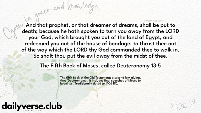 Bible Verse Wallpaper 13:5 from The Fifth Book of Moses, called Deuteronomy