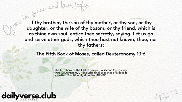 Bible Verse Wallpaper 13:6 from The Fifth Book of Moses, called Deuteronomy