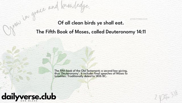 Bible Verse Wallpaper 14:11 from The Fifth Book of Moses, called Deuteronomy