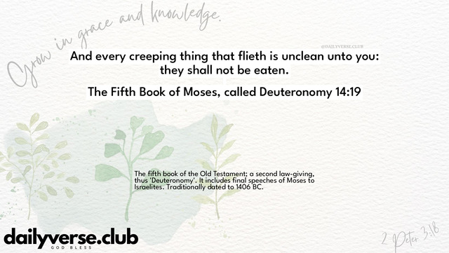 Bible Verse Wallpaper 14:19 from The Fifth Book of Moses, called Deuteronomy