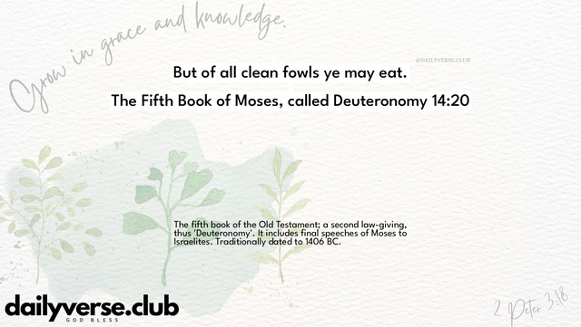 Bible Verse Wallpaper 14:20 from The Fifth Book of Moses, called Deuteronomy