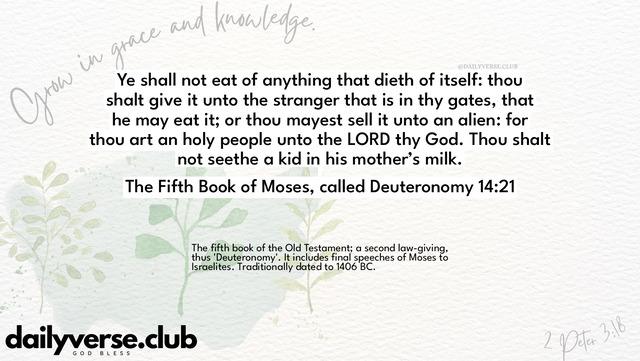 Bible Verse Wallpaper 14:21 from The Fifth Book of Moses, called Deuteronomy