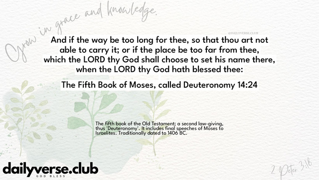 Bible Verse Wallpaper 14:24 from The Fifth Book of Moses, called Deuteronomy