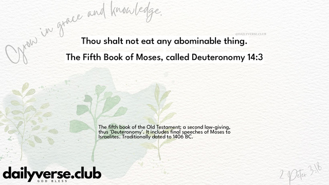 Bible Verse Wallpaper 14:3 from The Fifth Book of Moses, called Deuteronomy