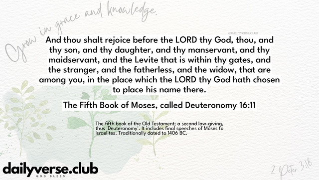 Bible Verse Wallpaper 16:11 from The Fifth Book of Moses, called Deuteronomy