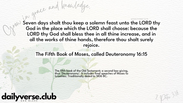 Bible Verse Wallpaper 16:15 from The Fifth Book of Moses, called Deuteronomy
