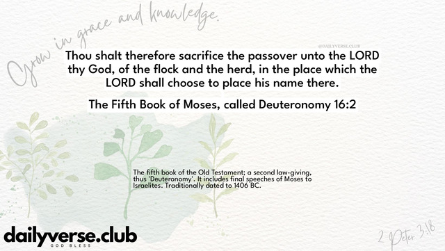Bible Verse Wallpaper 16:2 from The Fifth Book of Moses, called Deuteronomy