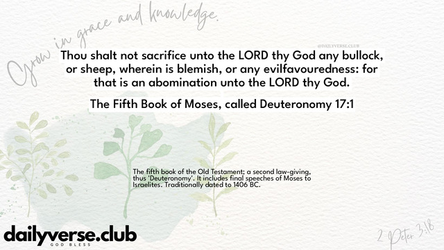 Bible Verse Wallpaper 17:1 from The Fifth Book of Moses, called Deuteronomy