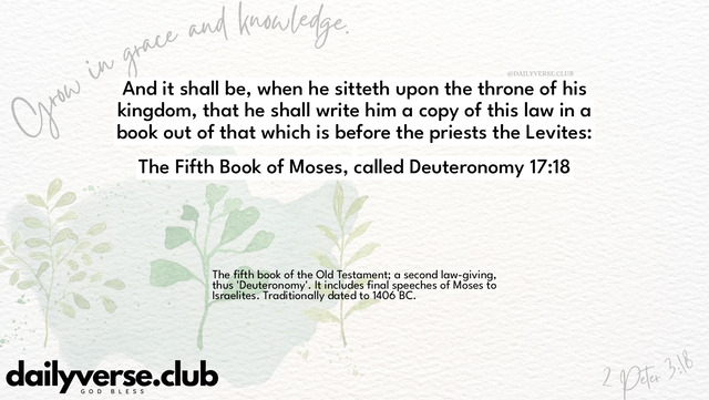 Bible Verse Wallpaper 17:18 from The Fifth Book of Moses, called Deuteronomy