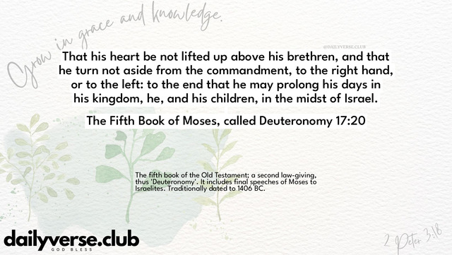 Bible Verse Wallpaper 17:20 from The Fifth Book of Moses, called Deuteronomy