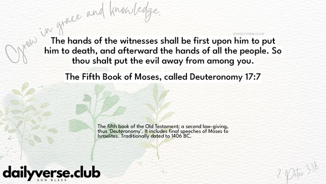 Bible Verse Wallpaper 17:7 from The Fifth Book of Moses, called Deuteronomy