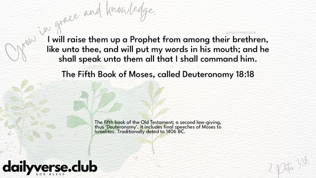 Bible Verse Wallpaper 18:18 from The Fifth Book of Moses, called Deuteronomy